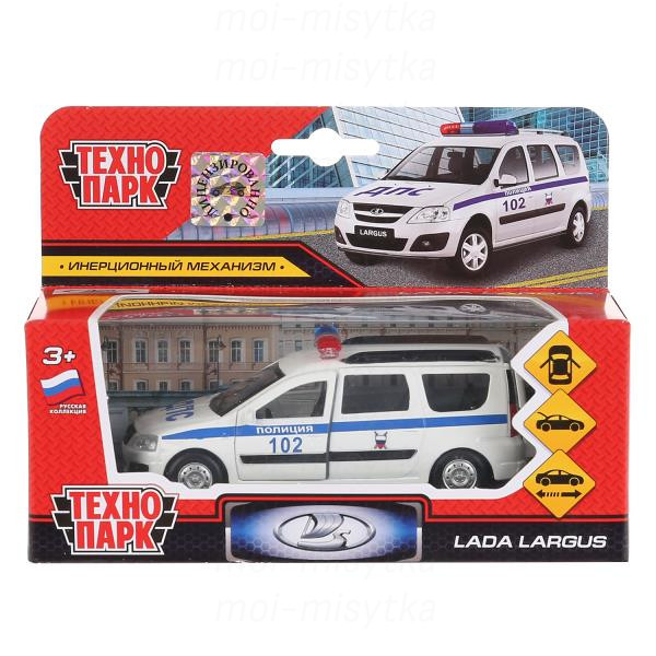 Машина металл LADA LARGUS ПОЛИЦИЯ, 12 см, дв., багаж., инерц., кор. Технопарк
