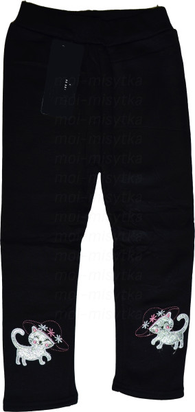 Лосины утеплённые Y-001 Кошка р.128 чёрн.